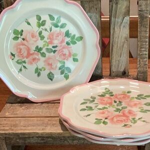 Laura Ashley Melamine Floral Salad/Appetizer Plates - set of 4